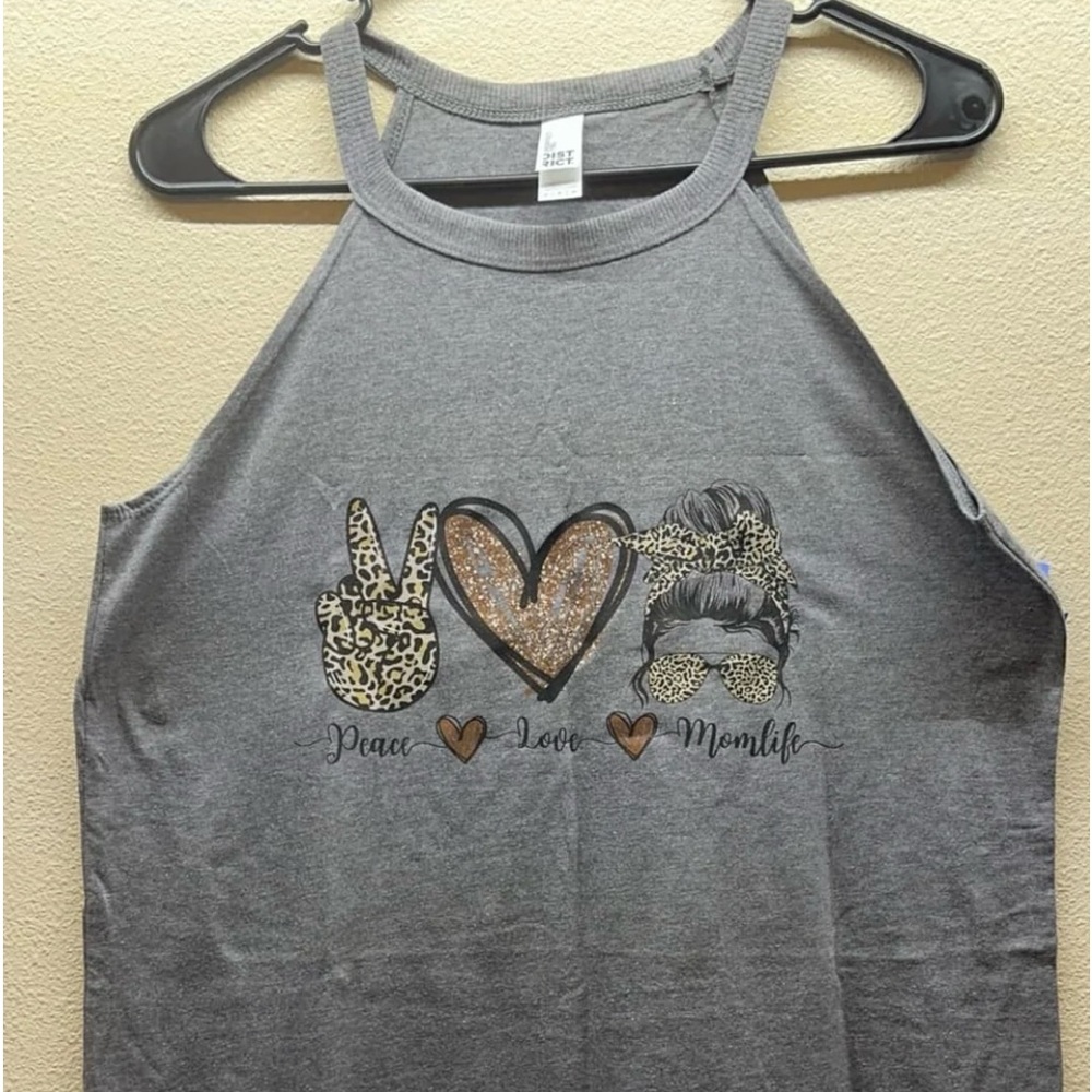 Peace love mom life tank top